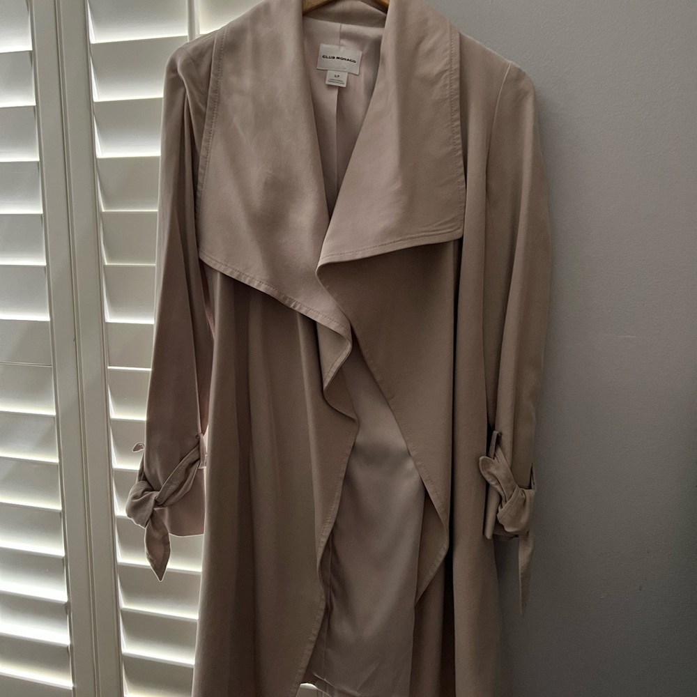 Club Monaco trench coat in light khaki